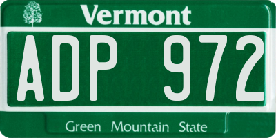 VT license plate ADP972