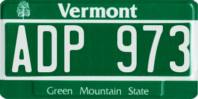 VT license plate ADP973