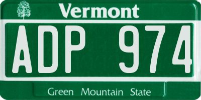 VT license plate ADP974