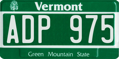 VT license plate ADP975