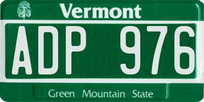 VT license plate ADP976