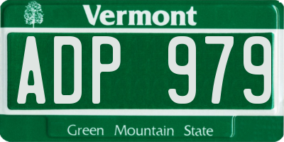 VT license plate ADP979