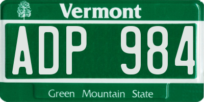 VT license plate ADP984