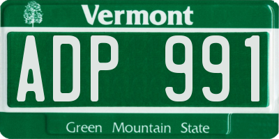 VT license plate ADP991