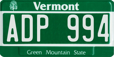 VT license plate ADP994