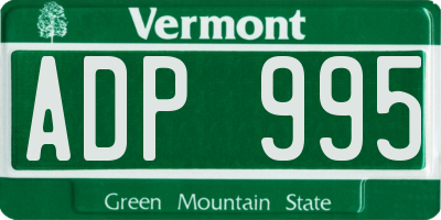 VT license plate ADP995