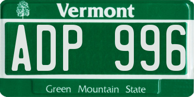 VT license plate ADP996