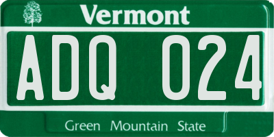 VT license plate ADQ024