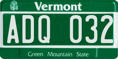 VT license plate ADQ032