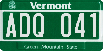 VT license plate ADQ041