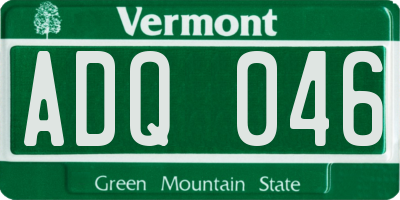 VT license plate ADQ046
