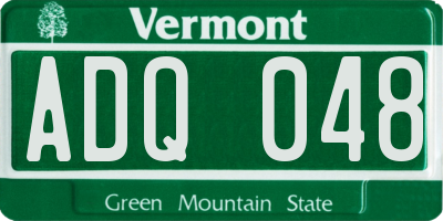 VT license plate ADQ048