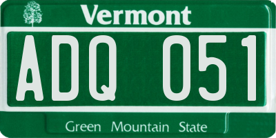 VT license plate ADQ051
