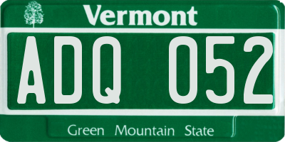 VT license plate ADQ052