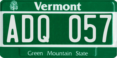 VT license plate ADQ057