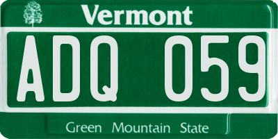 VT license plate ADQ059