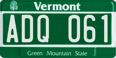 VT license plate ADQ061