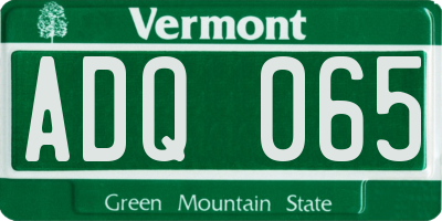 VT license plate ADQ065