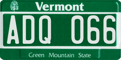 VT license plate ADQ066
