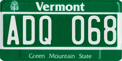 VT license plate ADQ068