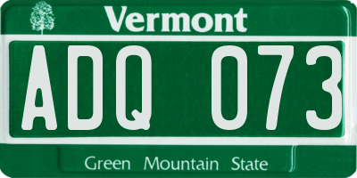 VT license plate ADQ073