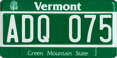 VT license plate ADQ075