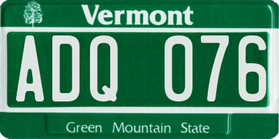 VT license plate ADQ076