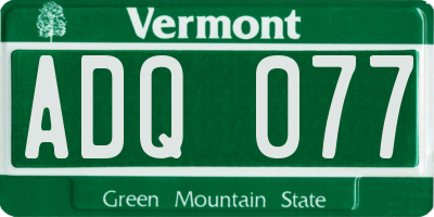 VT license plate ADQ077