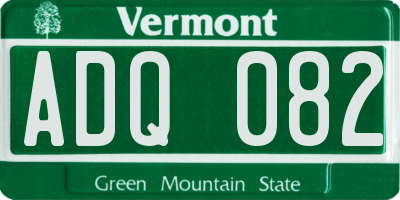 VT license plate ADQ082