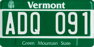 VT license plate ADQ091