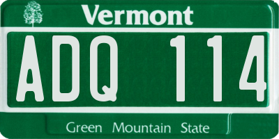 VT license plate ADQ114