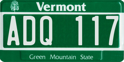 VT license plate ADQ117