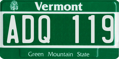 VT license plate ADQ119