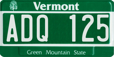 VT license plate ADQ125