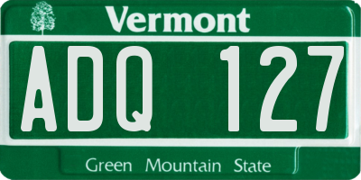 VT license plate ADQ127