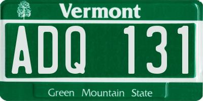VT license plate ADQ131