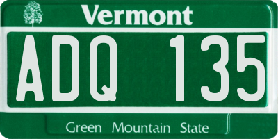 VT license plate ADQ135