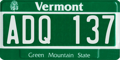 VT license plate ADQ137