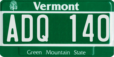 VT license plate ADQ140