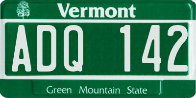 VT license plate ADQ142