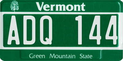VT license plate ADQ144