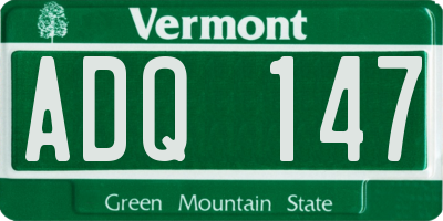 VT license plate ADQ147