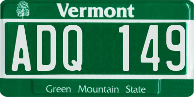VT license plate ADQ149