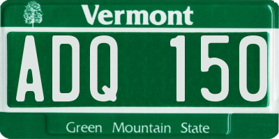 VT license plate ADQ150