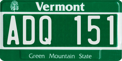 VT license plate ADQ151