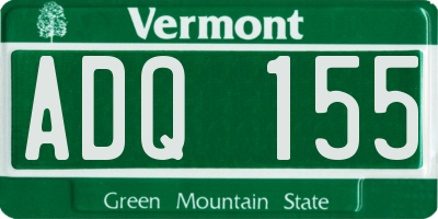 VT license plate ADQ155