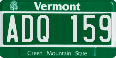 VT license plate ADQ159