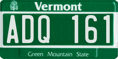 VT license plate ADQ161