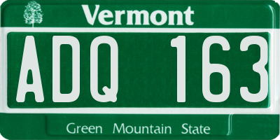 VT license plate ADQ163