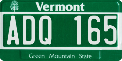 VT license plate ADQ165
